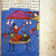 Kay Kavus on his flying throne, from an 8th-century Persian manuscript